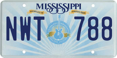 MS license plate NWT788