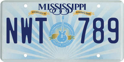 MS license plate NWT789