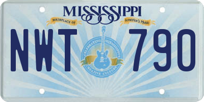 MS license plate NWT790