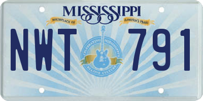 MS license plate NWT791