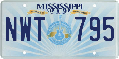 MS license plate NWT795