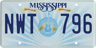 MS license plate NWT796