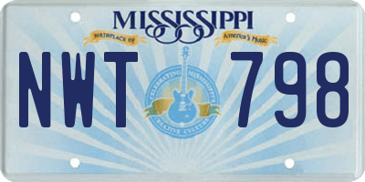 MS license plate NWT798