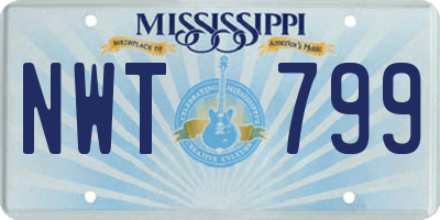 MS license plate NWT799