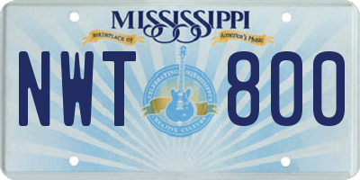 MS license plate NWT800