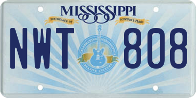 MS license plate NWT808