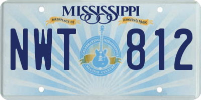 MS license plate NWT812