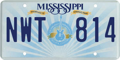 MS license plate NWT814