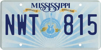 MS license plate NWT815