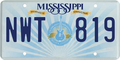 MS license plate NWT819