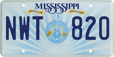 MS license plate NWT820