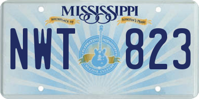 MS license plate NWT823