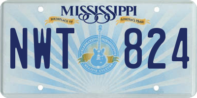 MS license plate NWT824