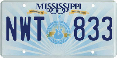 MS license plate NWT833