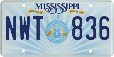 MS license plate NWT836