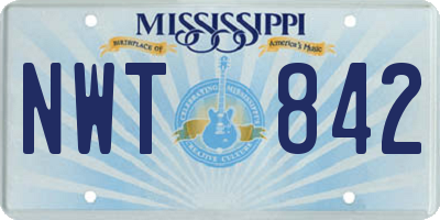 MS license plate NWT842