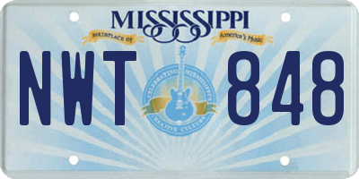 MS license plate NWT848