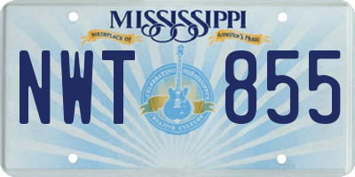 MS license plate NWT855