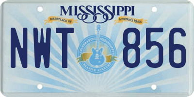 MS license plate NWT856