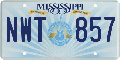 MS license plate NWT857
