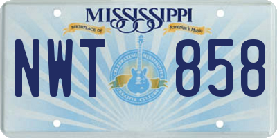 MS license plate NWT858