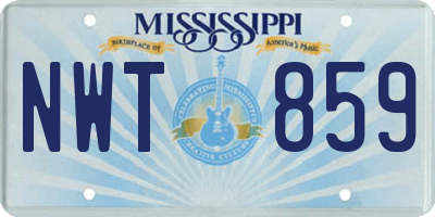 MS license plate NWT859