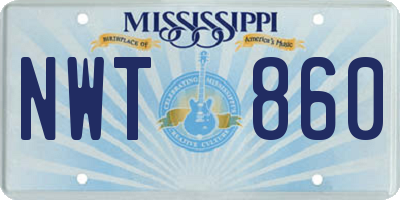 MS license plate NWT860
