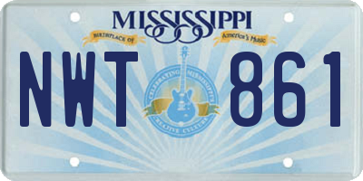 MS license plate NWT861