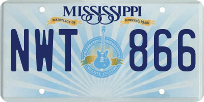 MS license plate NWT866