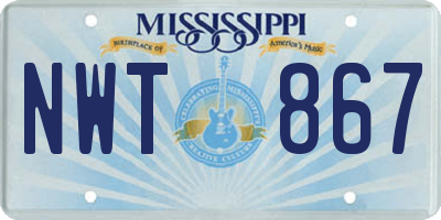 MS license plate NWT867