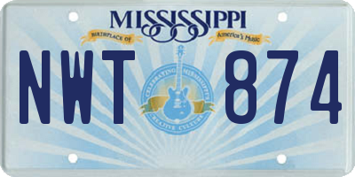 MS license plate NWT874