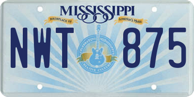 MS license plate NWT875