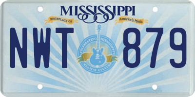 MS license plate NWT879