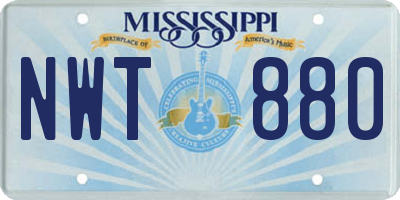 MS license plate NWT880