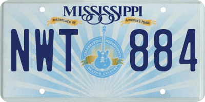 MS license plate NWT884