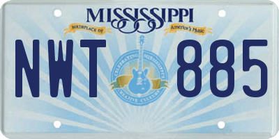 MS license plate NWT885