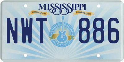 MS license plate NWT886