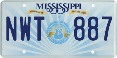 MS license plate NWT887