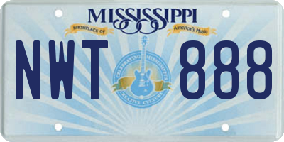 MS license plate NWT888