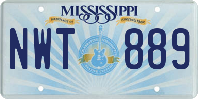 MS license plate NWT889