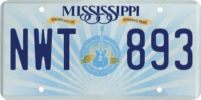 MS license plate NWT893