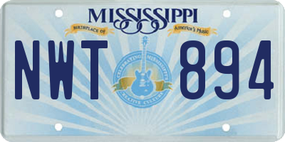 MS license plate NWT894