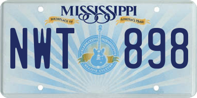 MS license plate NWT898