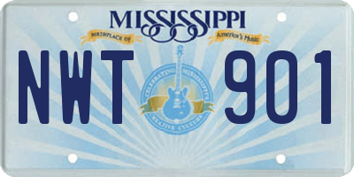 MS license plate NWT901