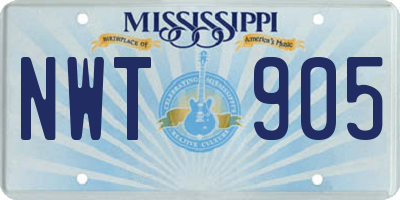 MS license plate NWT905