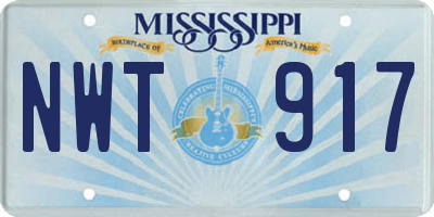 MS license plate NWT917