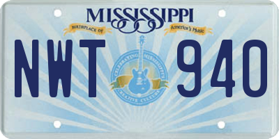 MS license plate NWT940