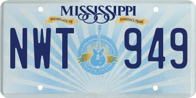 MS license plate NWT949