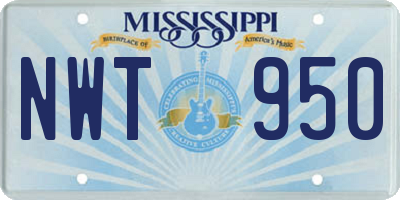 MS license plate NWT950
