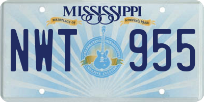 MS license plate NWT955